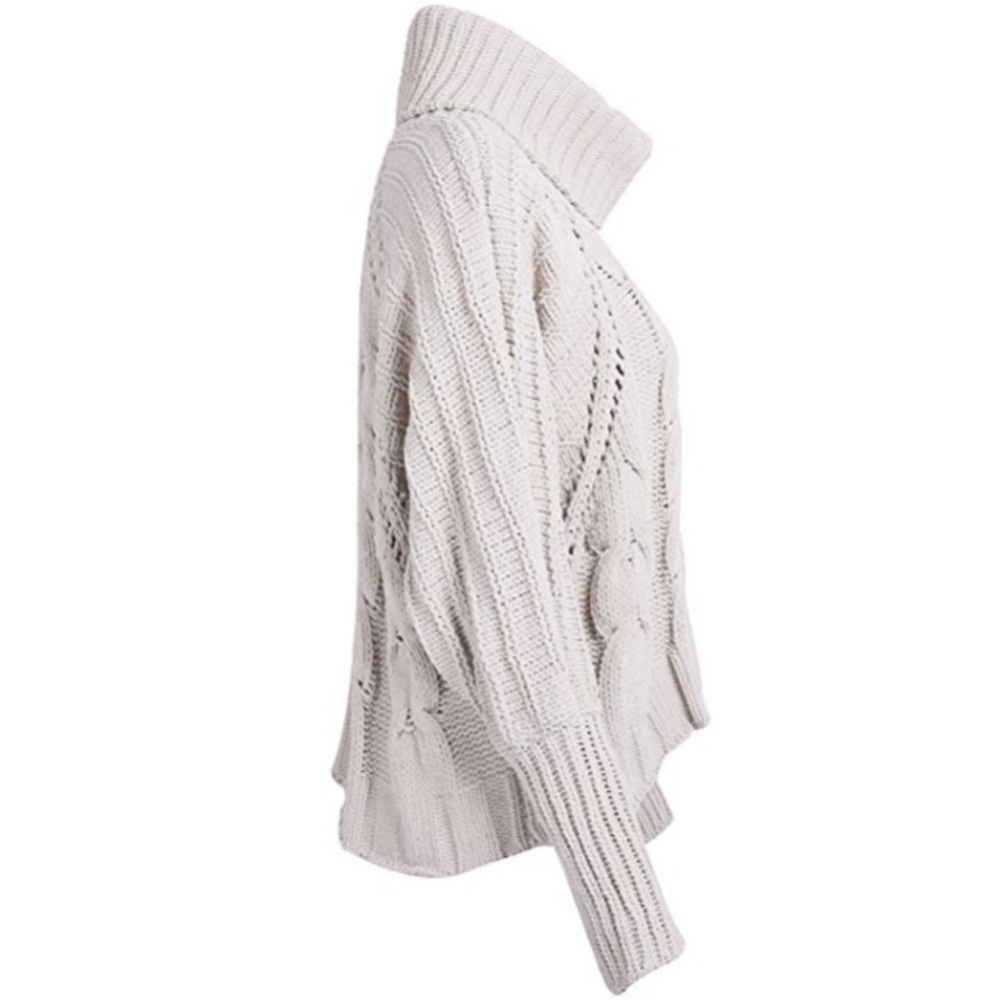 💥 LAST ONE Chunky Knit Turtleneck Sweater Putty - Picture 5 of 6